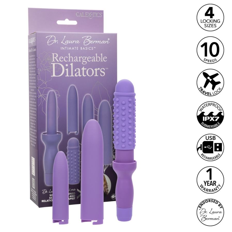 Dr. Laura Berman Rechargeable Dilators Set of 4 Locking Sizes Plus Sleeve - Image 4