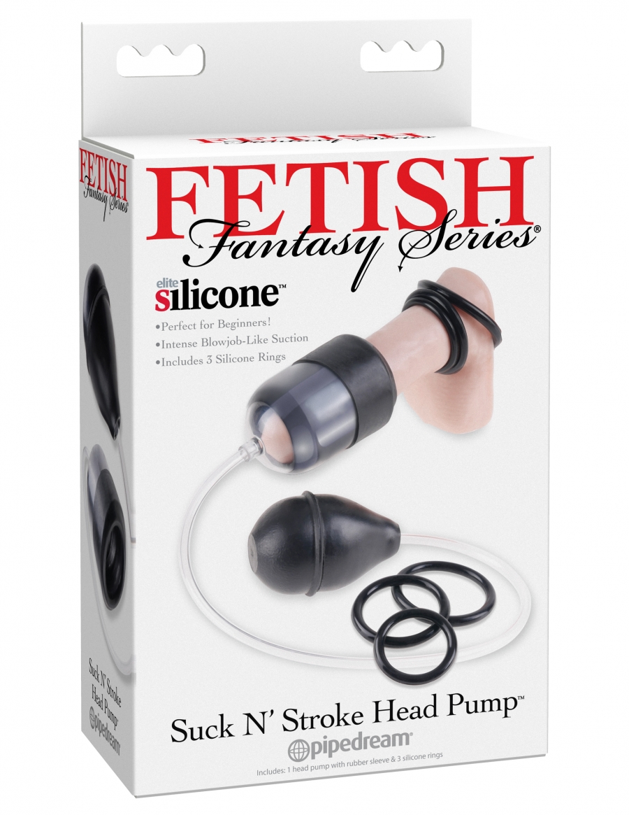Fetish Fantasy Series Suck N' Stroke Head Pump - Clear/Black